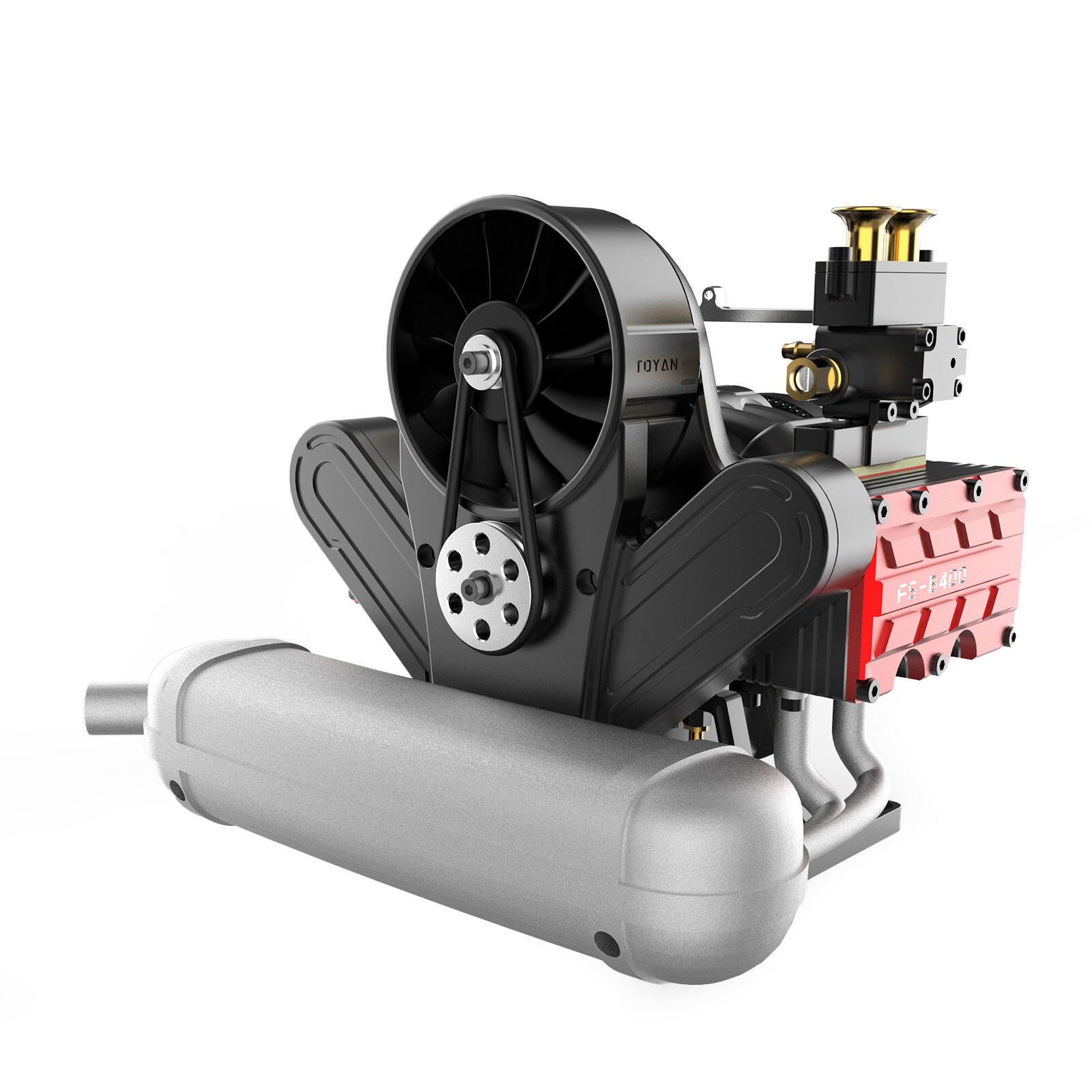 TOYAN V8 Engine FS-V800G 28cc Gasoline Model Kit with Supercharger, CD –  enginediyshop