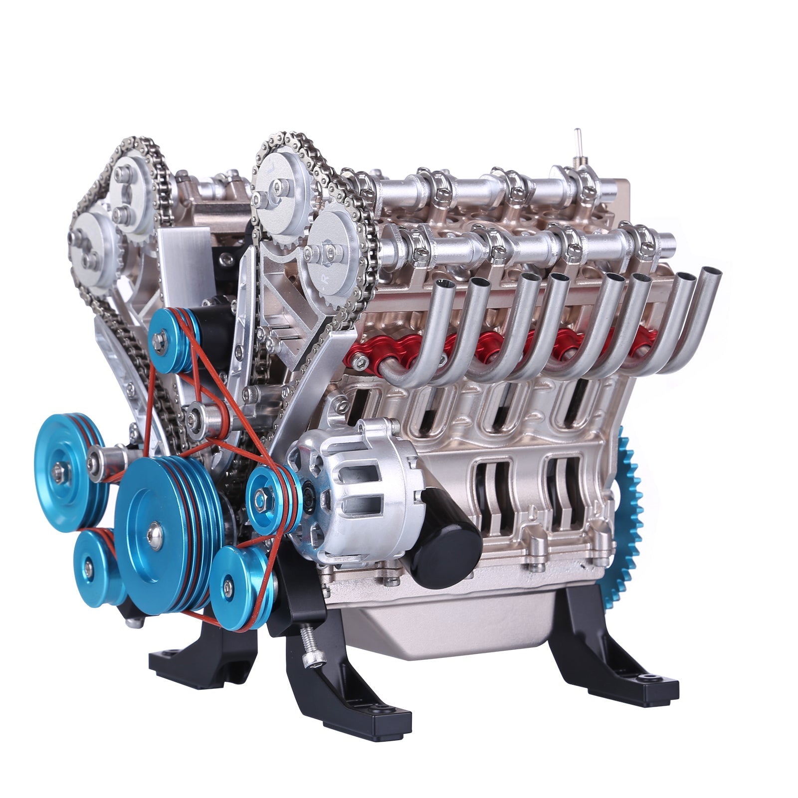 Kit de modelo de motor V8, modelo de motor simulado de metal de 8  cilindros, modelo de motor eléctrico de montaje de bricolaje, modelo de  enseñanza de
