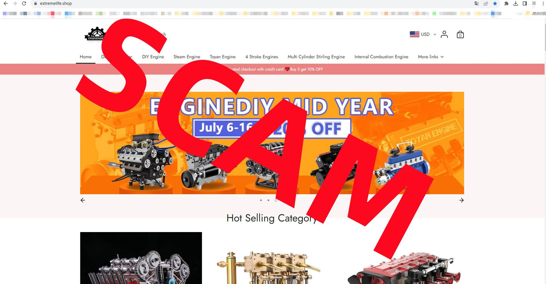 Enginediy & Enginediyshop  Statement to Fraudulent Website enginediyshop