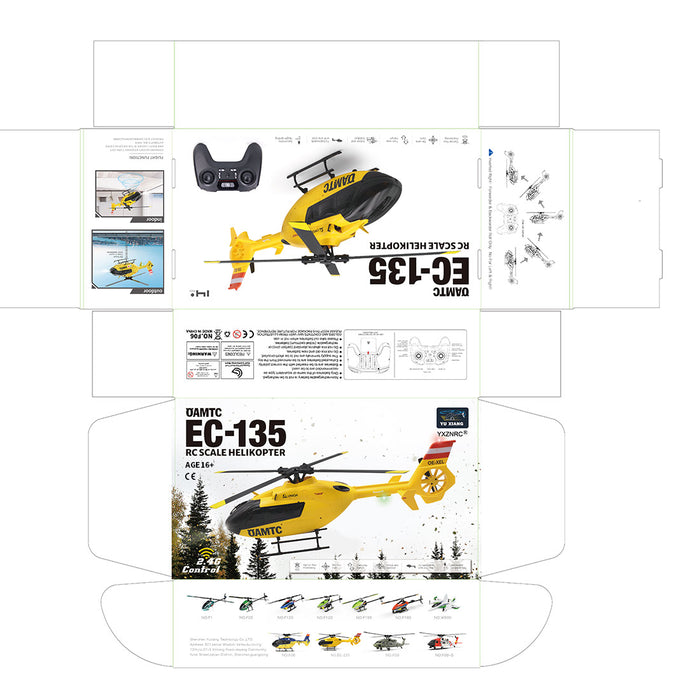 YU XIANG F06 1/36 Scale EC-135 2.4G 6-Channel RC Direct-Drive Brushless Helicopter 3D Aerobatic Aircraft Model enginediyshop