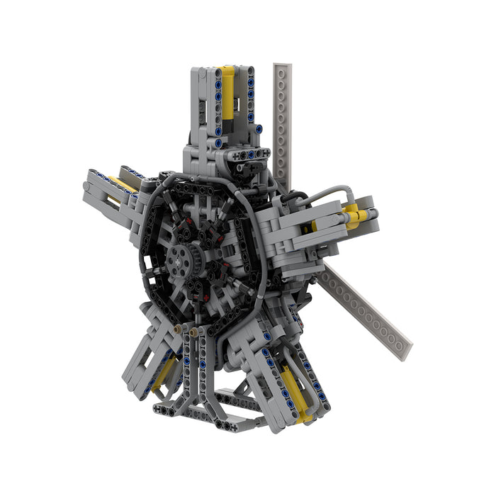 5 Cylinder Radial Engine Pneumatic Assembly Model Building Blocks Set MOC-39694 enginediyshop