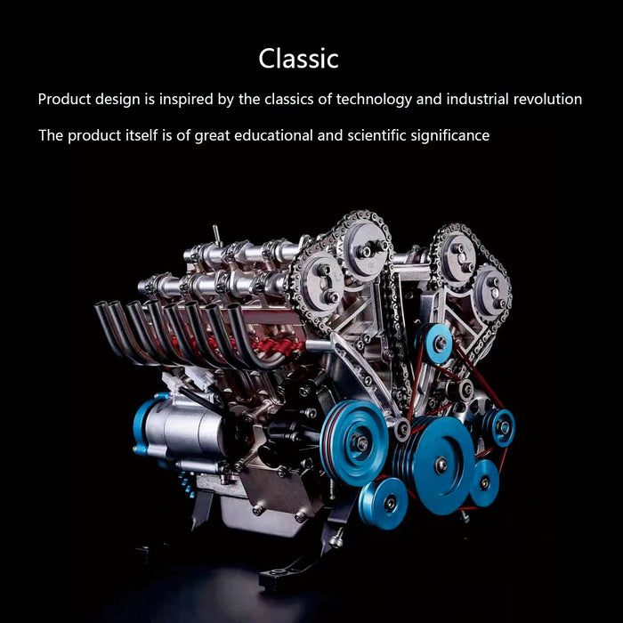 V8 Engine Model Metal Mechanical Engine Science Experiment Physics Toy