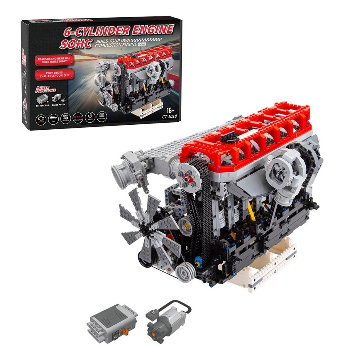 MOC RB-30 Six-Cylinder Four-Stroke Gasoline Engine Model Building Blocks Toy Set -1985PCS-Build Your Own L6 Engine