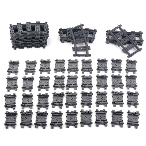 53Pcs Train Tracks Rails Set DIY Construction Toys Building Blocks Bricks Parts for Mainstream Building Block Brands enginediyshop