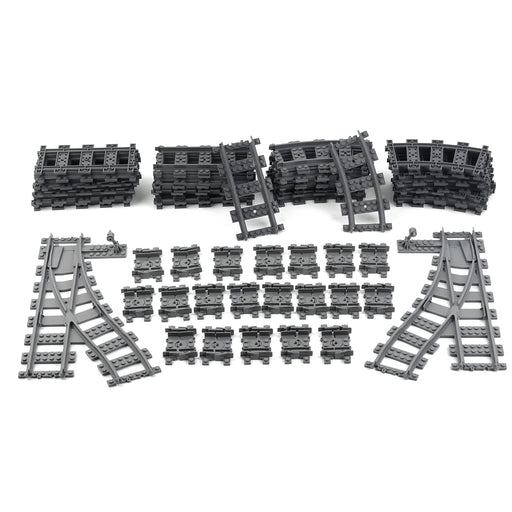 61Pcs Train Tracks Rails Set DIY Construction Toys Building Blocks Bricks Parts for Mainstream Building Block Brands enginediyshop