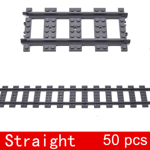 50Pcs Train Straight Track DIY Construction Toys Building Blocks Bricks Parts enginediyshop