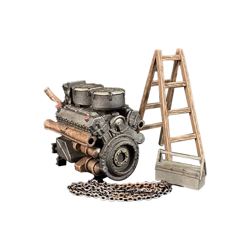 War Park WS039, 1/30, Tiger Tank V Engine Model + Ladder + Toolbox + Iron Chain, Mini Ornament enginediyshop