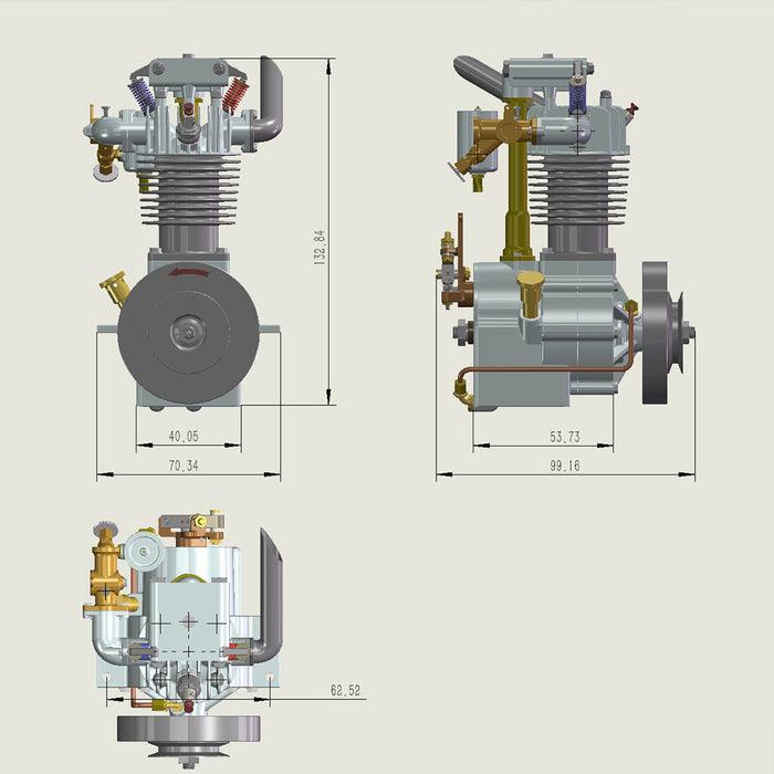 RETROL & MUSA Engine FV1A 7cc Vertical Single Cylinder 4 Stroke Air Cooled Gasoline IC Engine KW-OHV