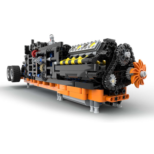 MACK T-310 Eight-cylinder Engine Gearbox Assembly Toy Building Blocks Set MOC-179871 enginediyshop