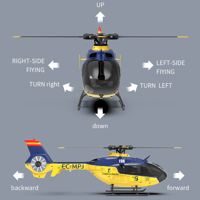 YU XIANG EC-135 1/36 2.4G 6CH Direct Drive Brushless RC 3D/6G Helicopter Model enginediyshop