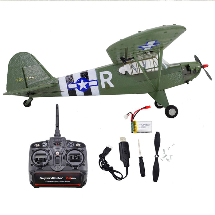 1/16 WWII PIPER J-3 CUB RC 4CH Brushless Fixed-wing Aircraft Model Military Plane Toy enginediyshop