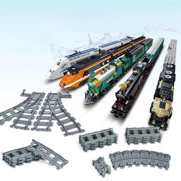 301Pcs City Train Tracks DIY Rail Tracks Set Building Bricks Parts for Mainstream brand building blocks enginediyshop