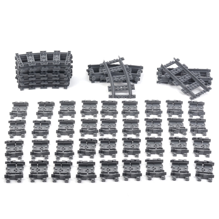 53Pcs Train Tracks Rails Set DIY Construction Toys Building Blocks Bricks Parts for Mainstream Building Block Brands enginediyshop