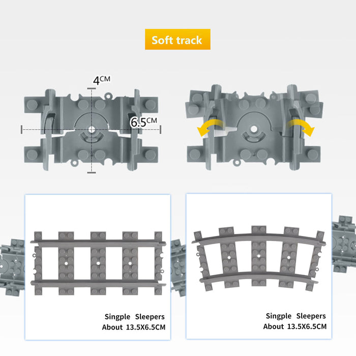 26Pcs Train Tracks Rails Set DIY Construction Toys Building Blocks Bricks Parts for Mainstream Building Block Brands enginediyshop