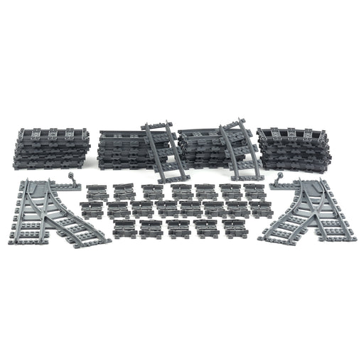 61Pcs Train Tracks Rails Set DIY Construction Toys Building Blocks Bricks Parts for Mainstream Building Block Brands enginediyshop