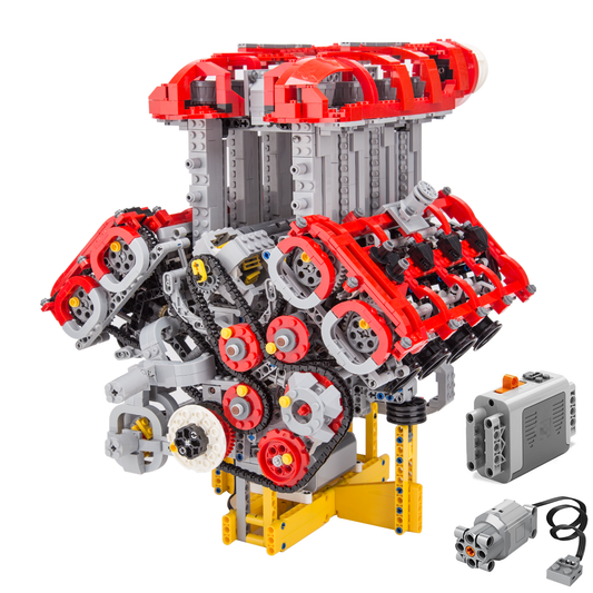 MOC Ferrari V8 Twin Turbocharged Direct Injection Naturally Aspirated Engine Building Blocks Set - Dynamic Version - 2830PCS - Engiinediyshop