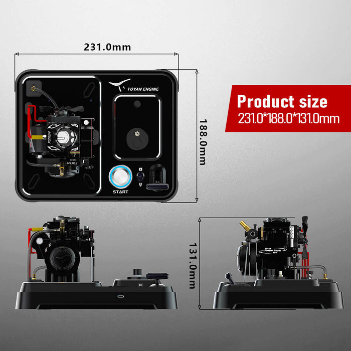 TOYAN FS-S100AT1D-XP Single-Cylinder Four-Stroke Nitro & Gasoline Transparent Combustion Chamber Design Engine Model enginediyshop