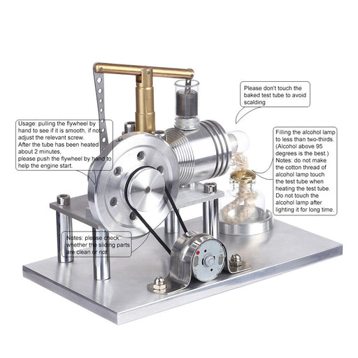 Stirling Engine Kit Hot Air Stirling Engine Electricity Generator with Colorful LED enginediyshop