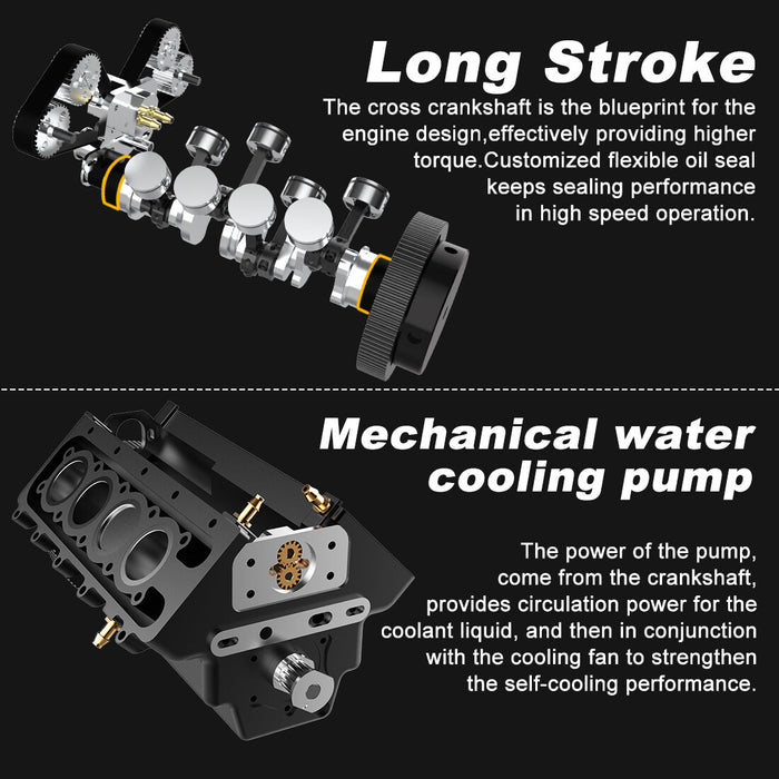 TOYAN HOWIN FS-V800 1/10 Eight-cylinder Four-stroke Water-cooled Nitro Engine Model for RC Car & Boat enginediyshop