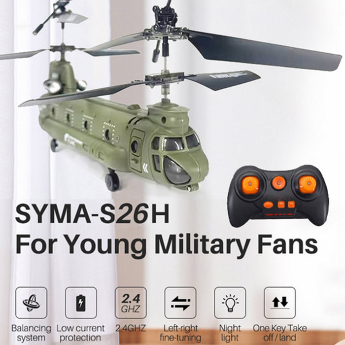 S026H Dual-Rotor Transport Aircraft 2.4G RC 3CH Dual-Rotor Military Aerocraft Model enginediyshop