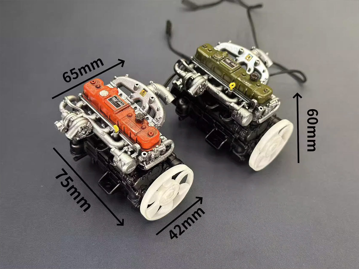 1/10 Scale Resin Inline Four-Cylinder Functional Vintage Diesel Engine Model for RC Crawlers - Enginediyshop