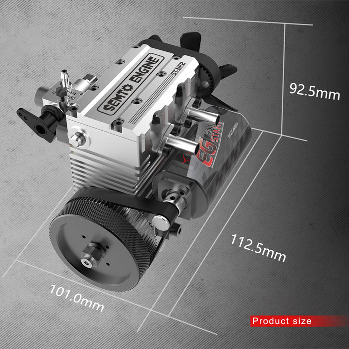 SEMTO ENGINE ST-NF2 7.0cc Mini Inline Double-cylinder Four-stroke Air-cooled Nitro Interal Combustion Engine Model Kit enginediyshop