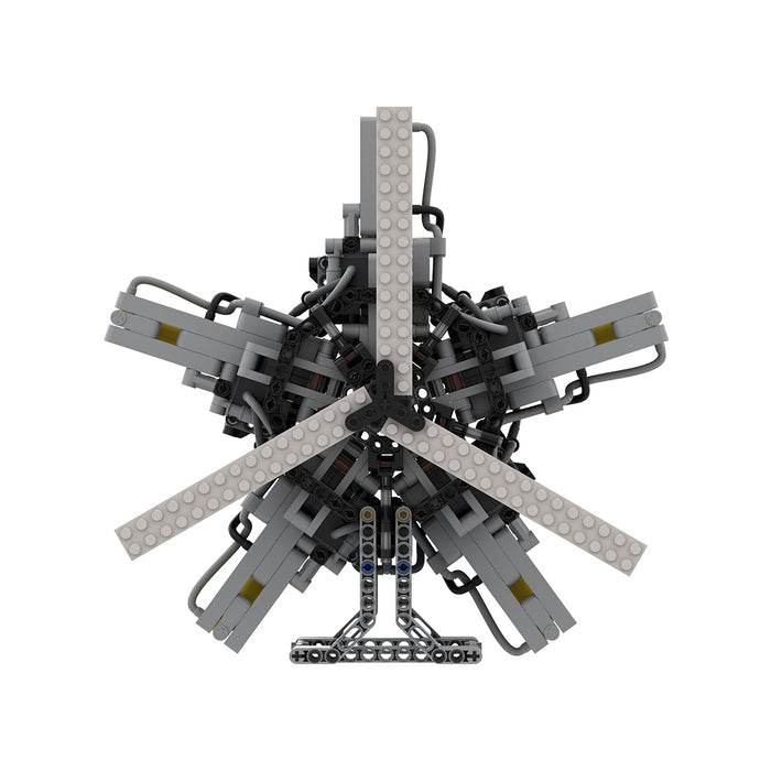 5 Cylinder Radial Engine Pneumatic Assembly Model Building Blocks Set MOC-39694 enginediyshop