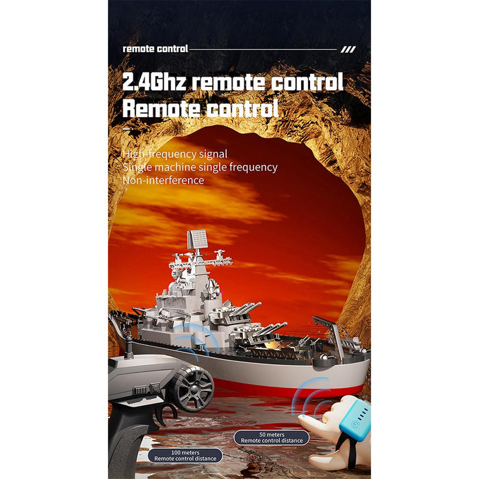 LHD-881 1/390 2.4G RC Electric High-Frequency Twin-Engine Military Battleship Model enginediyshop