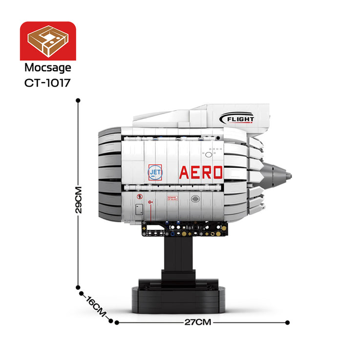 MOC Aircraft Engine Model Kit - Realistic Turbofan Engine MOC Set - ENGINEDIYSHOP