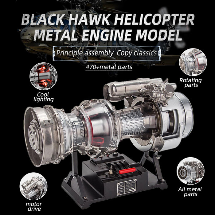 TECHING×SKYMECHMAN 1/4 Scale Metal Simulation Electric Military Helicopter Turboshaft Engine - enginediyshop