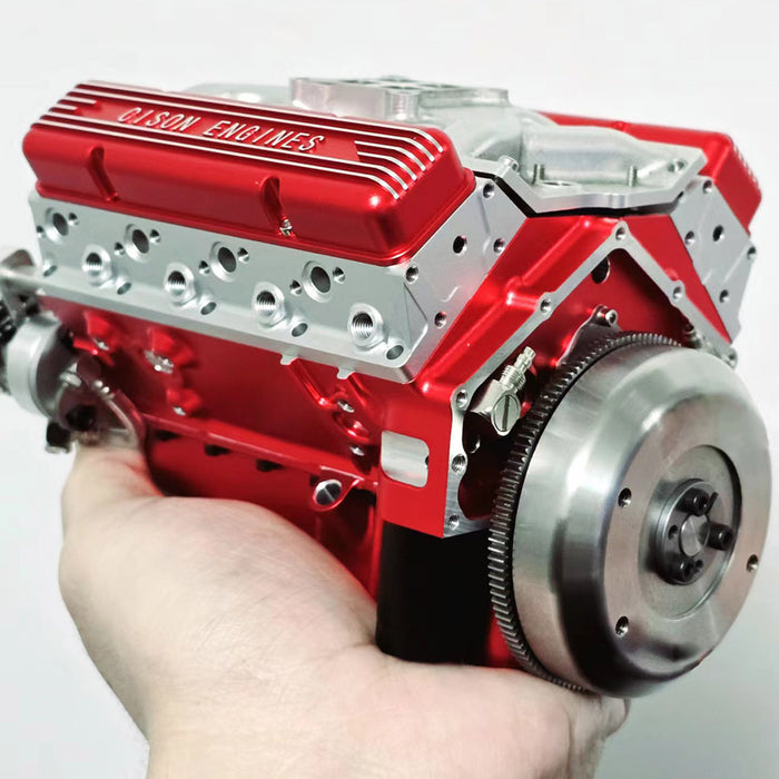 CISON Kleinblock-44-cm³-V8-Motormodell im Maßstab 1:6, wassergekühlter 4-Takt-8-Zylinder-Benzinmotor, interner Verbrennungs-V8-Motor-Modellbausatz 