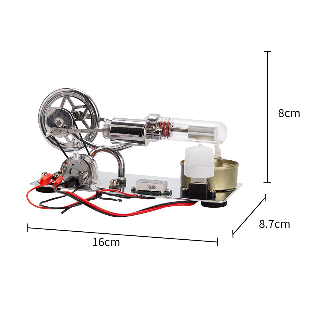 ENJOMOR γ-Type Hot Air Stirling Engine Kit Model with LED Voltmeter Generator