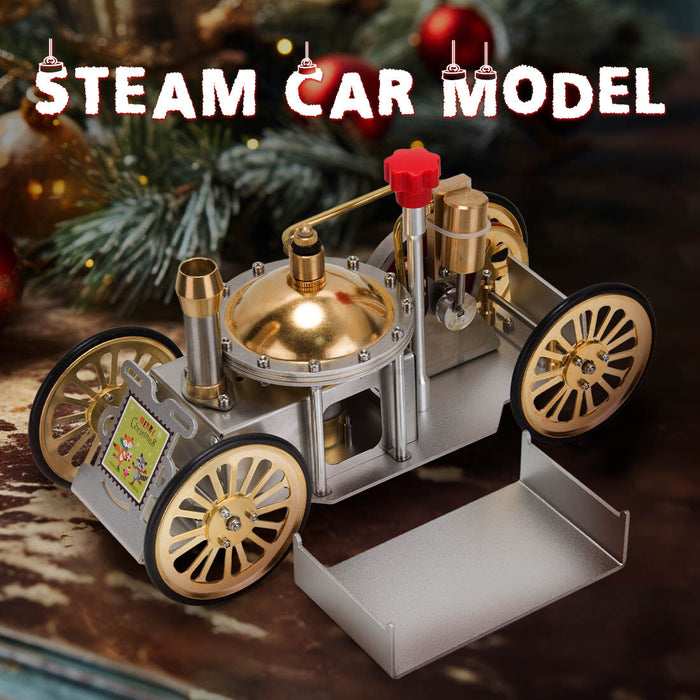 ENJOMOR Christmas Metal Steam-Powered Car Model: A Functional Sci-fi Collectible Gift enginediyshop