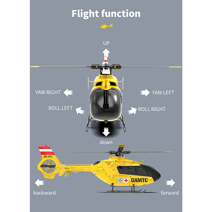 YU XIANG F06 1/36 Scale EC-135 2.4G 6-Channel RC Direct-Drive Brushless Helicopter 3D Aerobatic Aircraft Model enginediyshop