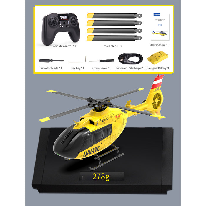 YU XIANG F06 1/36 Scale EC-135 2.4G 6-Channel RC Direct-Drive Brushless Helicopter 3D Aerobatic Aircraft Model enginediyshop