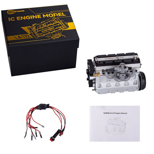 HOWIN ENGINE L4-172 17.2cc SOHC Inline Four-cylinder Four-stroke Water-cooled Electric Nitro Internal Combustion Engine Model for 1/6 1/8 RC Cars Ships enginediyshop