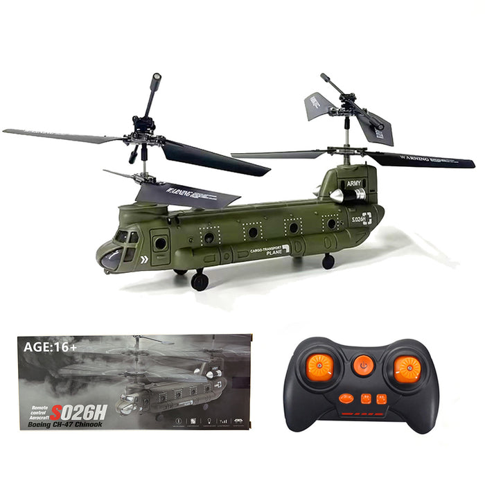 S026H Dual-Rotor Transport Aircraft 2.4G RC 3CH Dual-Rotor Military Aerocraft Model enginediyshop