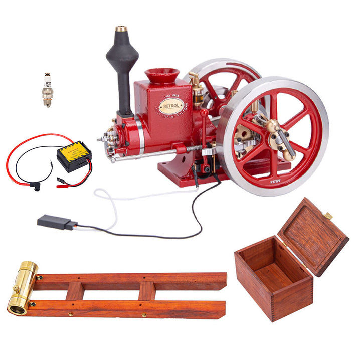 RETROL HM-01 7cc Antique Hit and Miss Model - Working 4-Stroke Horizontal Stationary IC Engine enginediyshop