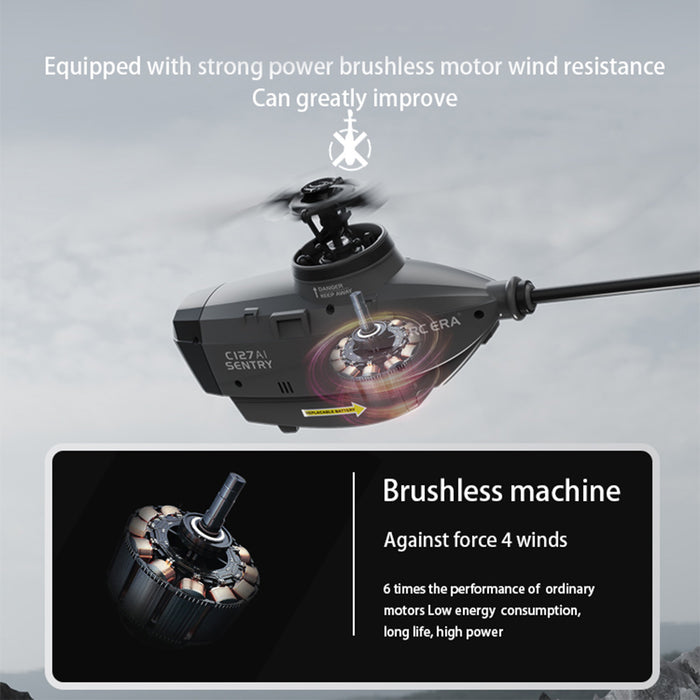 C127AI Scout Drone Model 2.4G RC 4CH Single-Rotor Brushless Helicopter Model Without Aileron enginediyshop