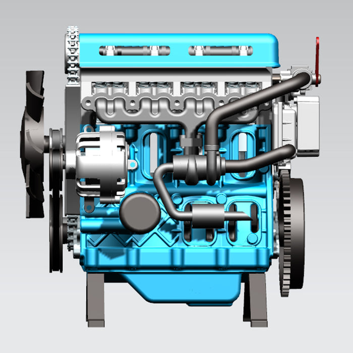 TECHING 3D Metal Turbocharged Inline-four Car Engine Mechanical Engineering DIY Assembly L4 Engine Model Kit - enginediyshop