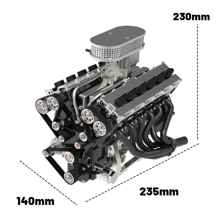 ENJOMOR V12 GS-V12 72CC DOHC Four-Stroke V-Shaped Twelve-Cylinder Water-Cooled Electric Gasoline Internal Combustion Engine Model - V12 Engine Model That Works enginediyshop