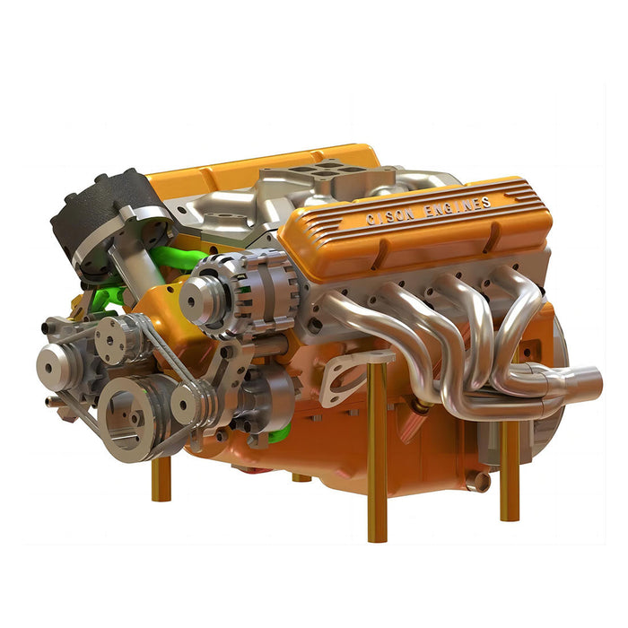 CISON Small-block 44CC 1/6 Scale V8 Engine Model, Water-Cooled 4-Stroke 8-Cylinder Gasoline Engine Internal Combustion V8 Engine Model Kit enginediyshop