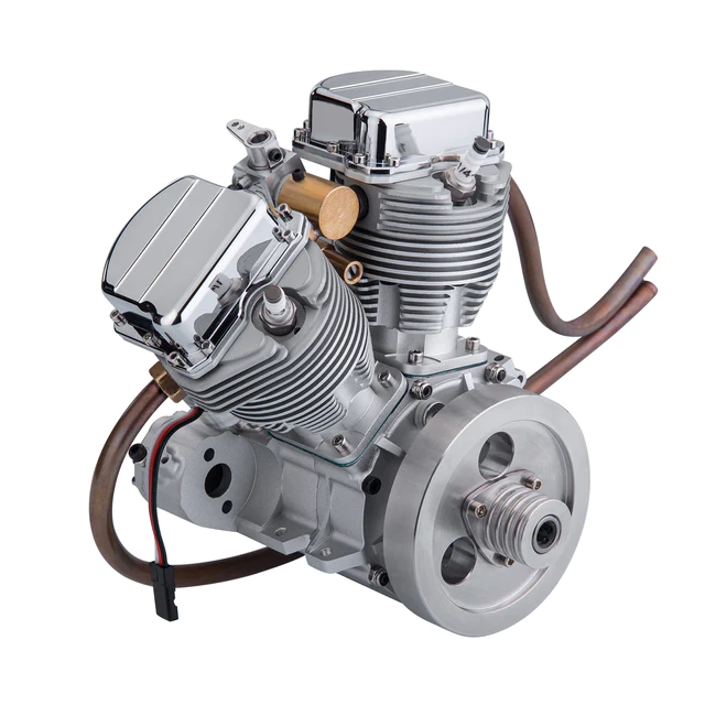 CISON FG-VT9 - 9cc V-Twin Dual Cylinder 4-Stroke Air-Cooled Gasoline Engine for RC Motorcycles and Model Engines enginediyshop