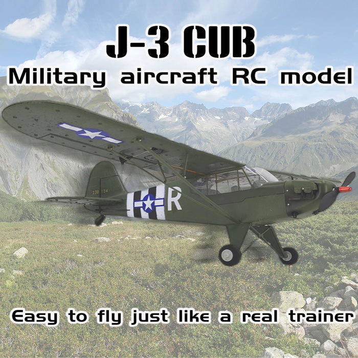 1/16 WWII PIPER J-3 CUB RC 4CH Brushless Fixed-wing Aircraft Model Military Plane Toy enginediyshop