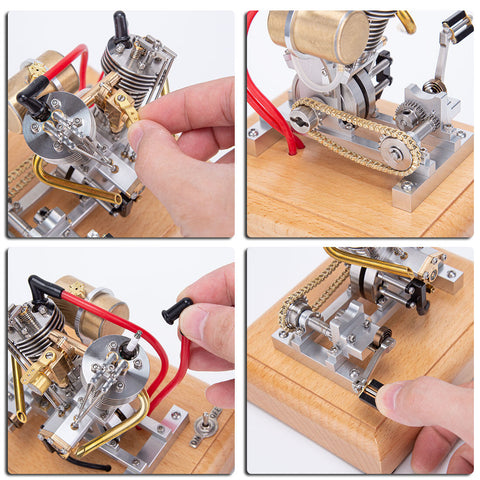 Hoglet 4.2CC Mini V2 Retro Motorcycle Engine Model with Pedal Start – OHV V-Twin Four-Stroke Gasoline Power enginediyshop