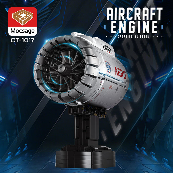 MOC Aircraft Engine Model Kit - Realistic Turbofan Engine MOC Set - ENGINEDIYSHOP