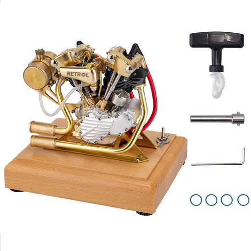 RETROL 4.2CC Mini OHV V-Twin Double-cylinder Four-stroke Gasoline Engine Internal Combustion Engine Model for Motorcycle - enginediyshop