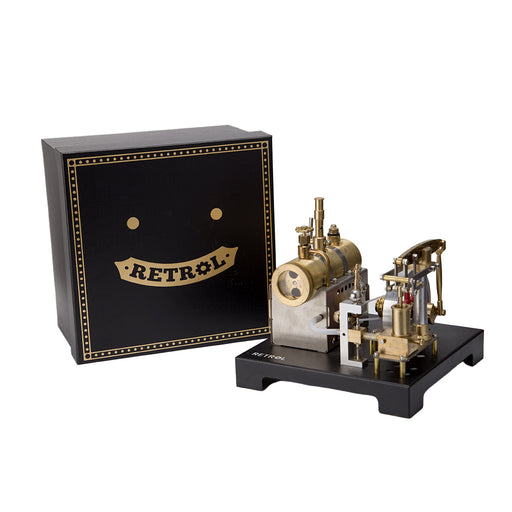 RETROL Full Metal DIY Steam Engine Model with Horizontal Boiler & Centrifugal Flyball Governor (84PCS) enginediyshop