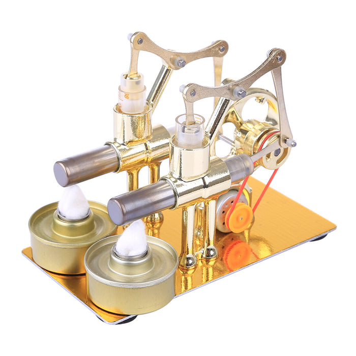 2 Cylinder Stirling Engine Electricity Generator with Bulb Stirling Engine Motor Model enginediyshop