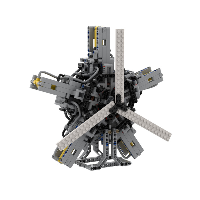 5 Cylinder Radial Engine Pneumatic Assembly Model Building Blocks Set MOC-39694 enginediyshop